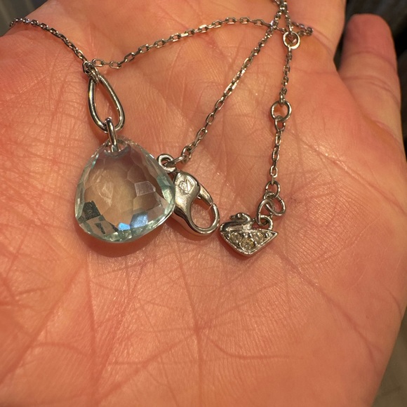 Swarovski silver neckless with blue crystal 8” - Picture 3 of 3
